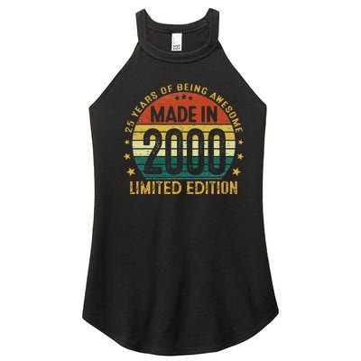 25 Year Old Gifts Made In 2000 Limited Edition 25th Birthday Women's Perfect Tri Rocker Tank