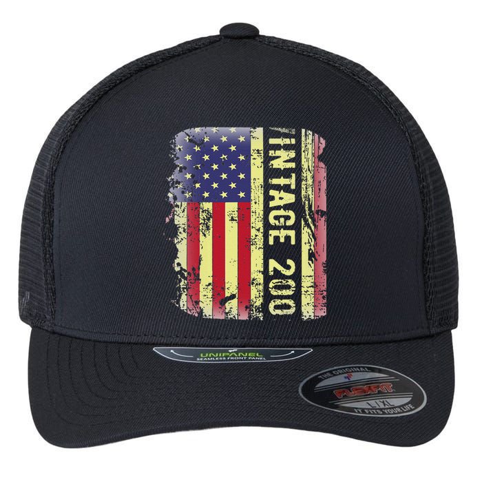 20 Year Old Gifts Vintage 2003 American Flag 20th Birthday Flexfit Unipanel Trucker Cap