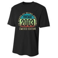 20 Year Old Giftss N Vintage 2003 20th Birthday Performance Sprint T-Shirt