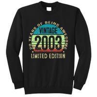 20 Year Old Giftss N Vintage 2003 20th Birthday Tall Sweatshirt