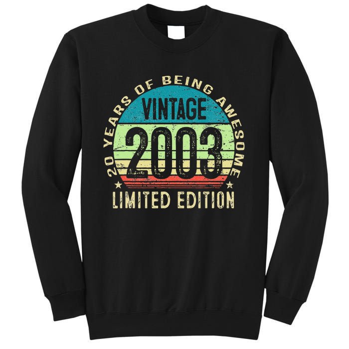 20 Year Old Giftss N Vintage 2003 20th Birthday Tall Sweatshirt