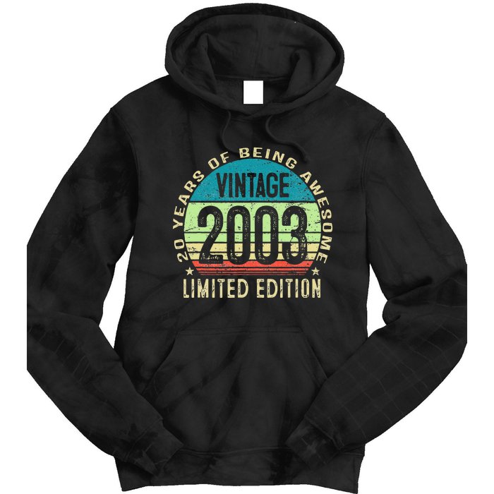 20 Year Old Giftss N Vintage 2003 20th Birthday Tie Dye Hoodie