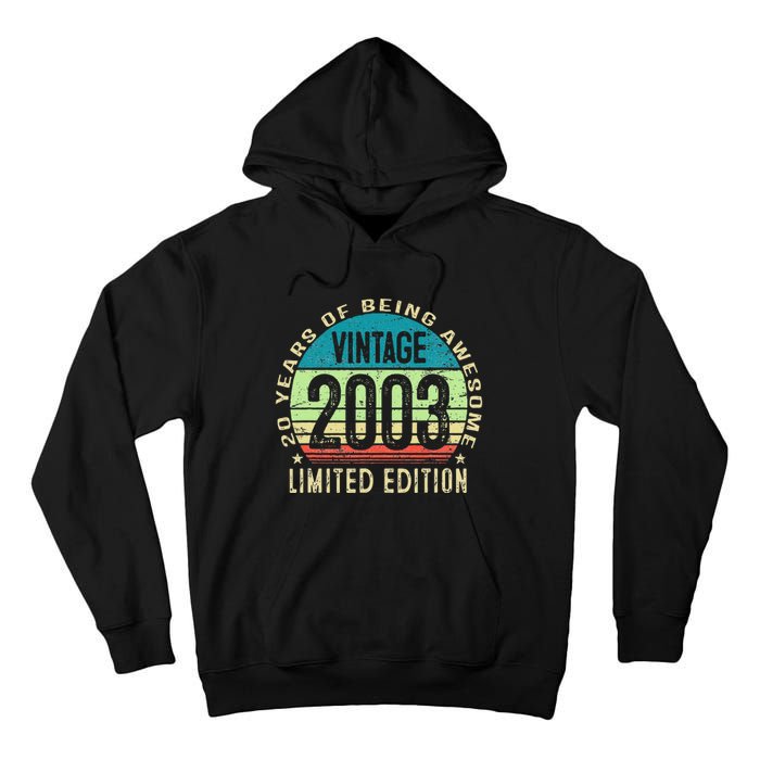 20 Year Old Giftss N Vintage 2003 20th Birthday Tall Hoodie