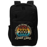 20 Years Of Being Awesome Vintage 2003 Bday 20th Birthday Impact Tech Backpack