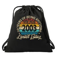 20 Years Of Being Awesome Vintage 2003 Bday 20th Birthday Drawstring Bag