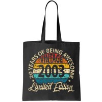 20 Years Of Being Awesome Vintage 2003 Bday 20th Birthday Tote Bag