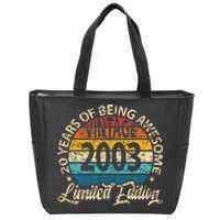 20 Years Of Being Awesome Vintage 2003 Bday 20th Birthday Zip Tote Bag