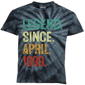 25 Years Old Legend Since April 1999 25th Birthday Kids Tie-Dye T-Shirt