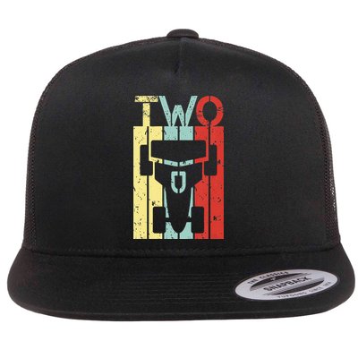 2 Year Old Race Car Second Birthday 2nd Birthday Flatbill Hat