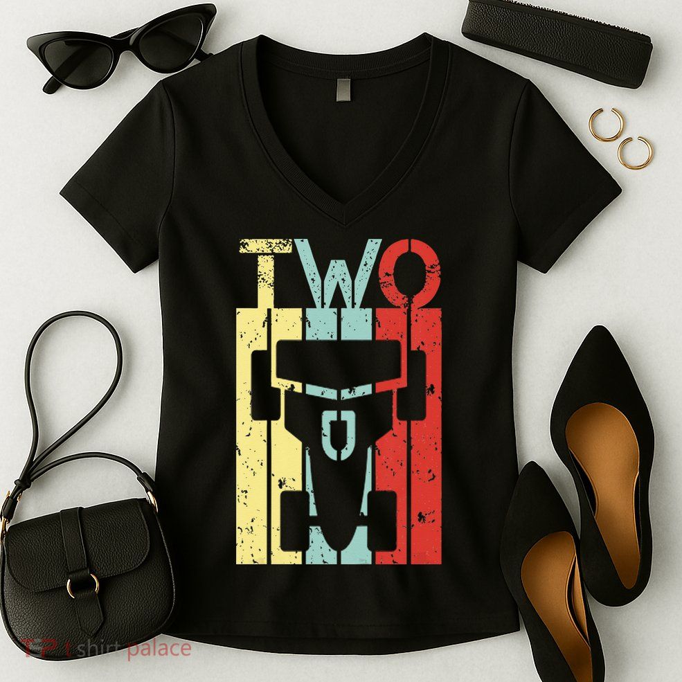 2 Year Old Race Car Second Birthday 2nd Birthday Women's V-Neck T-Shirt