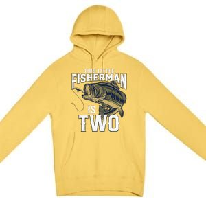 2 Year Old Fishing Birthday Party Fisherman 2nd Gift For Premium Pullover Hoodie