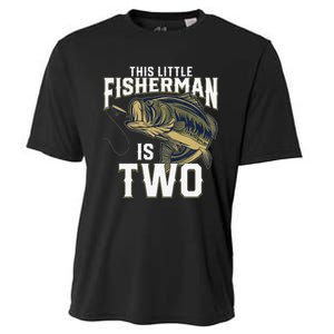 2 Year Old Fishing Birthday Party Fisherman 2nd Gift For Cooling Performance Crew T-Shirt