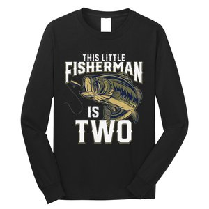 2 Year Old Fishing Birthday Party Fisherman 2nd Gift For Long Sleeve Shirt