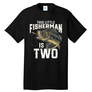 2 Year Old Fishing Birthday Party Fisherman 2nd Gift For Tall T-Shirt