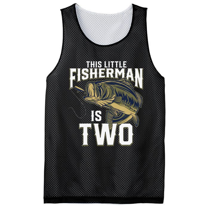 2 Year Old Fishing Birthday Party Fisherman 2nd Gift For Mesh Reversible Basketball Jersey Tank