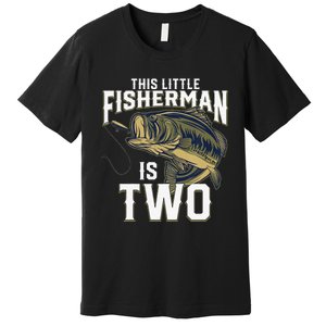 2 Year Old Fishing Birthday Party Fisherman 2nd Gift For Premium T-Shirt