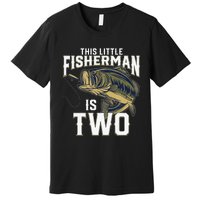 2 Year Old Fishing Birthday Party Fisherman 2nd Gift For Premium T-Shirt