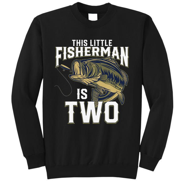 2 Year Old Fishing Birthday Party Fisherman 2nd Gift For Tall Sweatshirt