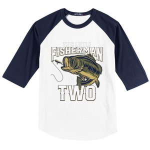 2 Year Old Fishing Birthday Party Fisherman 2nd Gift For Baseball Sleeve Shirt