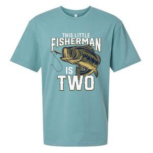 2 Year Old Fishing Birthday Party Fisherman 2nd Gift For Sueded Cloud Jersey T-Shirt