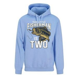 2 Year Old Fishing Birthday Party Fisherman 2nd Gift For Unisex Surf Hoodie