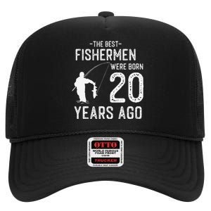 20 Year Old Fishing Fishermen Gifts For Birthday High Crown Mesh Back Trucker Hat