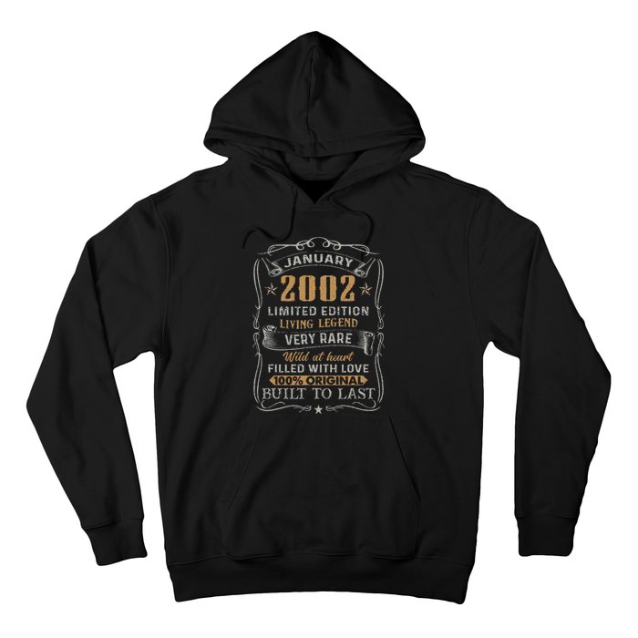 21 Year Old Awesome Since January 2002 21st Birthday Gift Hoodie