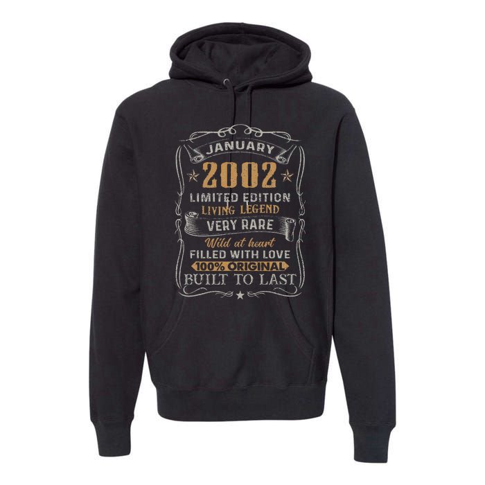 21 Year Old Awesome Since January 2002 21st Birthday Gift Premium Hoodie