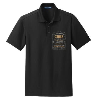 21 Year Old Awesome Since January 2002 21st Birthday Gift Dry Zone Grid Polo