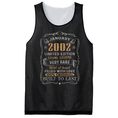 21 Year Old Awesome Since January 2002 21st Birthday Gift Mesh Reversible Basketball Jersey Tank