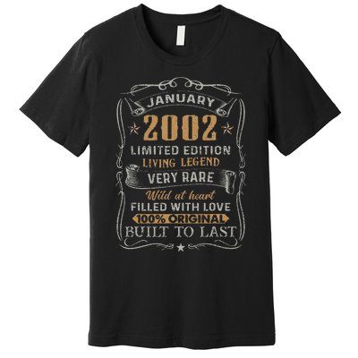 21 Year Old Awesome Since January 2002 21st Birthday Gift Premium T-Shirt