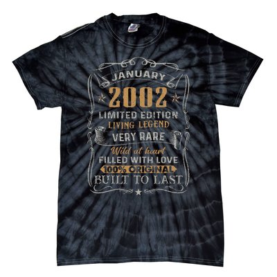 21 Year Old Awesome Since January 2002 21st Birthday Gift Tie-Dye T-Shirt