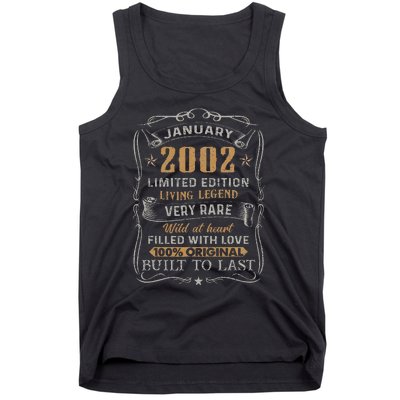 21 Year Old Awesome Since January 2002 21st Birthday Gift Tank Top