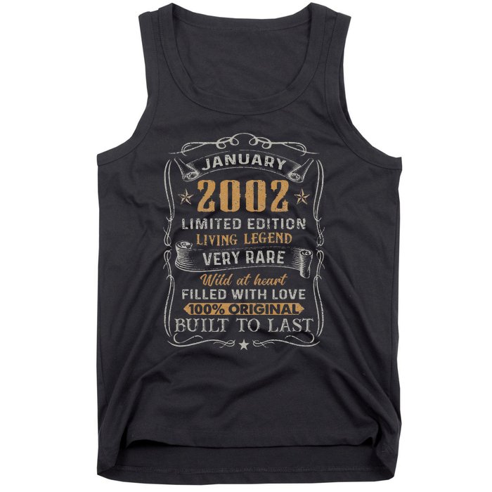 21 Year Old Awesome Since January 2002 21st Birthday Gift Tank Top