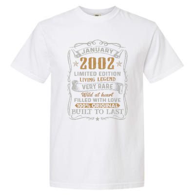 21 Year Old Awesome Since January 2002 21st Birthday Gift Garment-Dyed Heavyweight T-Shirt