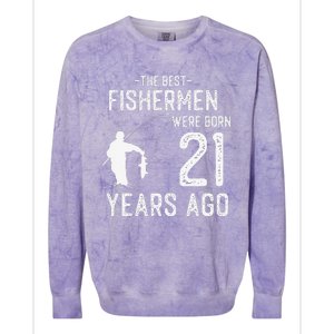 21 Year Old Fishing Fishermen Gifts For Birthday Colorblast Crewneck Sweatshirt