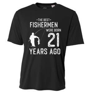 21 Year Old Fishing Fishermen Gifts For Birthday Cooling Performance Crew T-Shirt