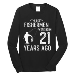 21 Year Old Fishing Fishermen Gifts For Birthday Long Sleeve Shirt