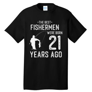 21 Year Old Fishing Fishermen Gifts For Birthday Tall T-Shirt