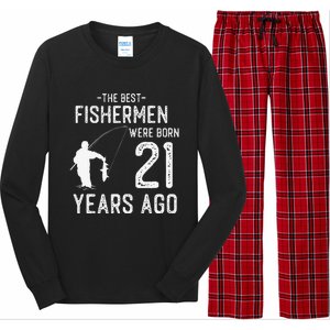 21 Year Old Fishing Fishermen Gifts For Birthday Long Sleeve Pajama Set