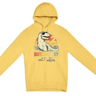 2 Year Old  2nd Birthday  T Rex Dinosaur Premium Pullover Hoodie