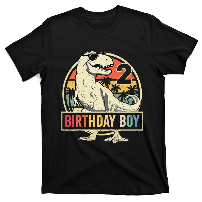 2 Year Old  2nd Birthday  T Rex Dinosaur T-Shirt