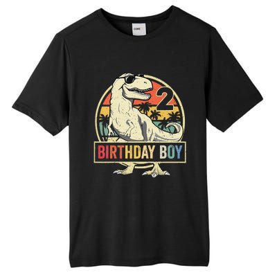 2 Year Old  2nd Birthday  T Rex Dinosaur Tall Fusion ChromaSoft Performance T-Shirt