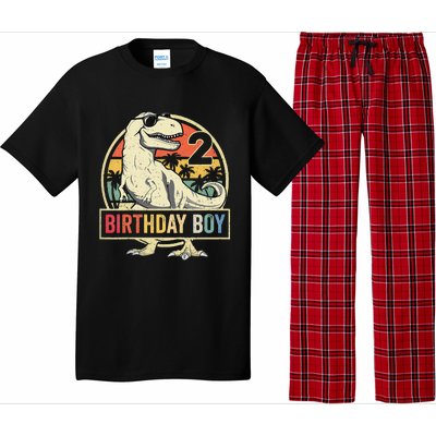 2 Year Old  2nd Birthday  T Rex Dinosaur Pajama Set