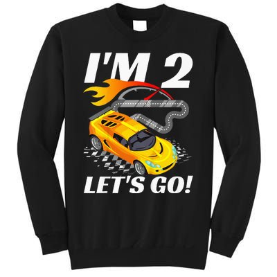 2 Year Old 2nd Racing Racecar Birthday Party Sweatshirt