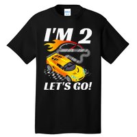 2 Year Old 2nd Racing Racecar Birthday Party Tall T-Shirt