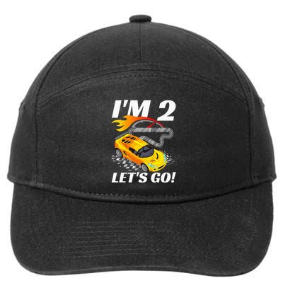 2 Year Old 2nd Racing Racecar Birthday Party 7-Panel Snapback Hat