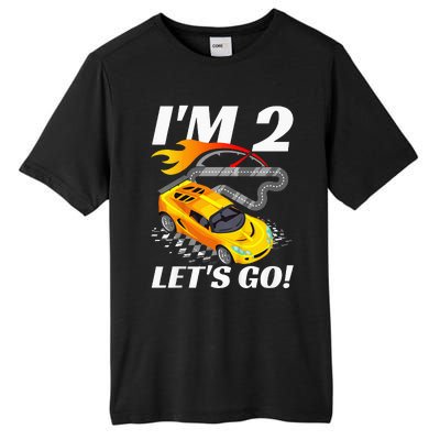 2 Year Old 2nd Racing Racecar Birthday Party Tall Fusion ChromaSoft Performance T-Shirt