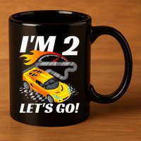 2 Year Old 2nd Racing Racecar Birthday Party 11oz C Handle Ceramic Mug
