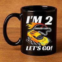 2 Year Old 2nd Racing Racecar Birthday Party 11oz C Handle Ceramic Mug